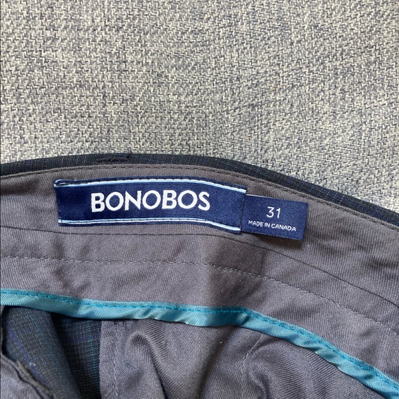 BONOBOS Aberdeens Men’s Dress Pants in Blue Overcheck - Picture 4 of 4